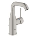 Grohe Essence Basin Mixer Tap M-Size with Pop Up Waste Supersteel