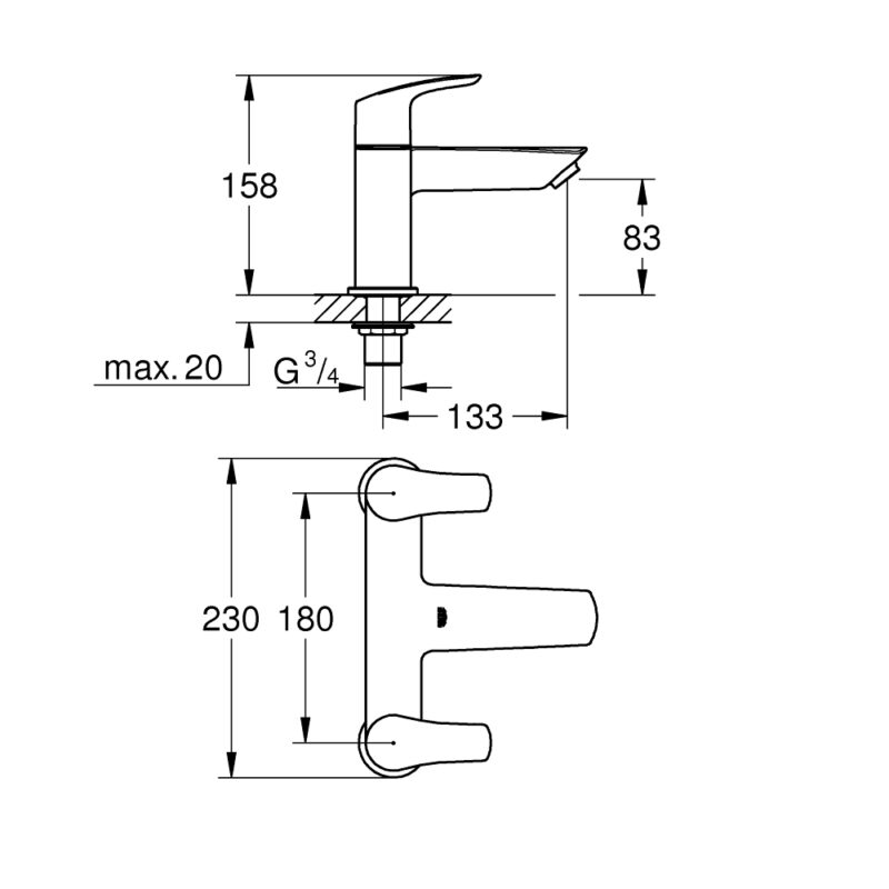 Grohe Eurosmart Bath Filler Tap Matte Black