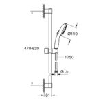 Grohe Tempesta 110 Shower Rail Set 2 Sprays Matt Black