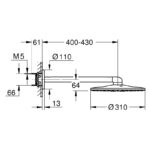 Grohe Smartactive 310 Head Shower Set 430mm Cool Sunrise