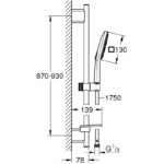 Grohe Smartactive 130 Cube Shower Rail Set 26586 Chrome