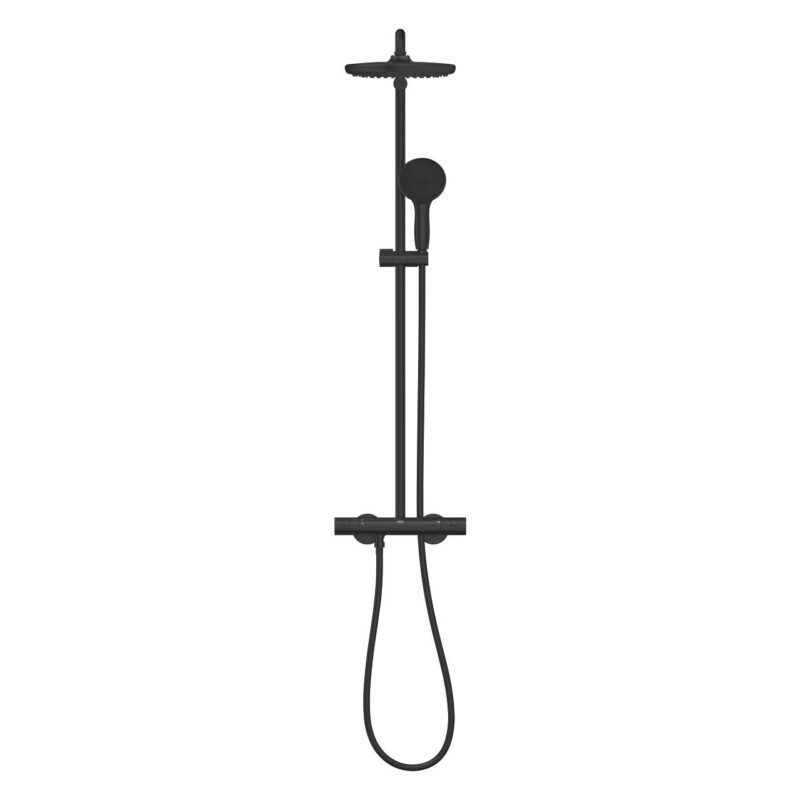 Grohe Tempesta 250 Thermostatic Shower System Matte Black