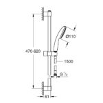 Grohe Tempesta 110 Shower Rail Set for Low Water Pressure 26759