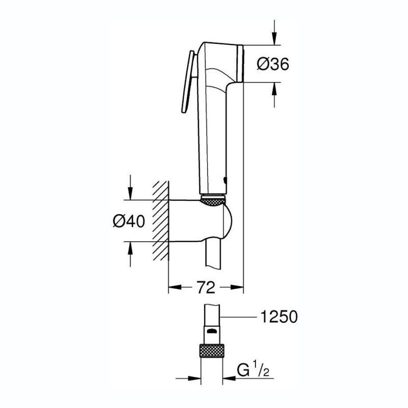 Grohe Tempesta-F Trigger Spray 30 Wall Holder Set 27513