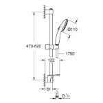 Grohe Tempesta 110 3 Spray 600mm Slide Rail Set 27600