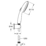 Grohe Tempesta 110 Wall Holder Set 2 Sprays Chrome