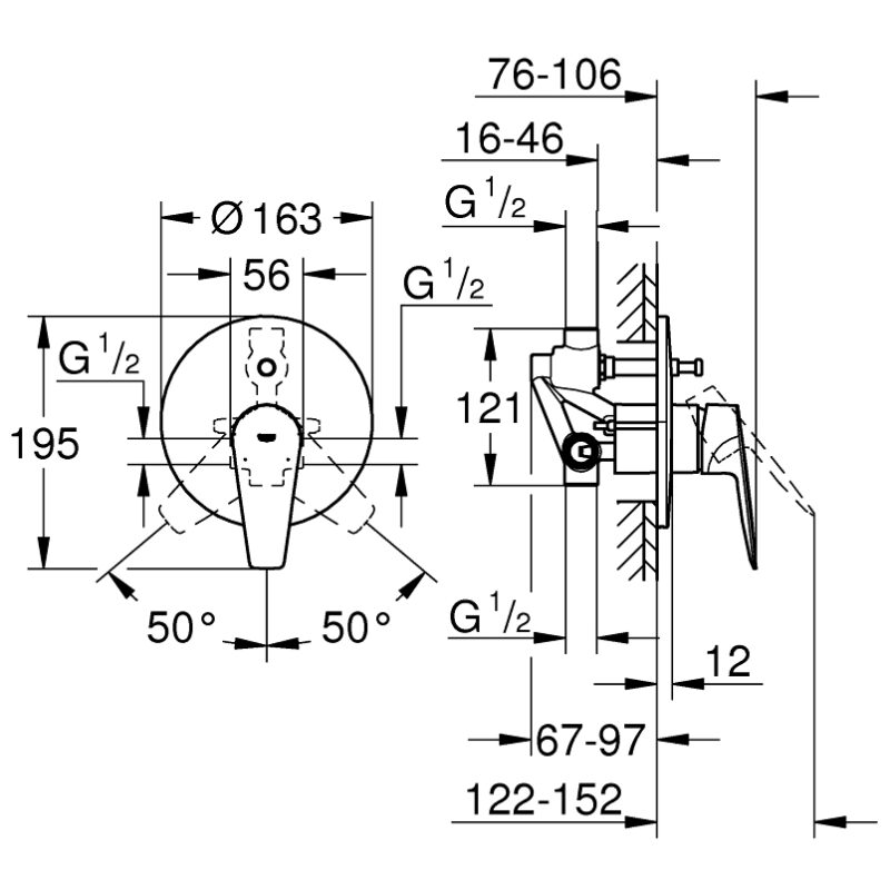 Grohe Bauedge Single-Lever Concealed Bath/Shower Mixer 29079