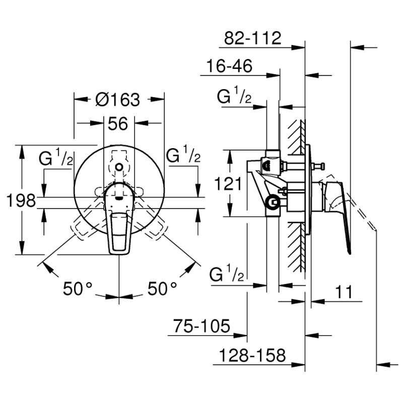 Grohe Bauloop Concealed Single-Lever Bath/Shower Mixer 29081