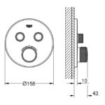 Grohe Smartcontrol Thermostat Trim with 2 Valves 29119 Supersteel