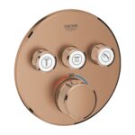 Grohe SmartControl Concealed Thermostat Trim 3 Valves Brushed Warm Sunset