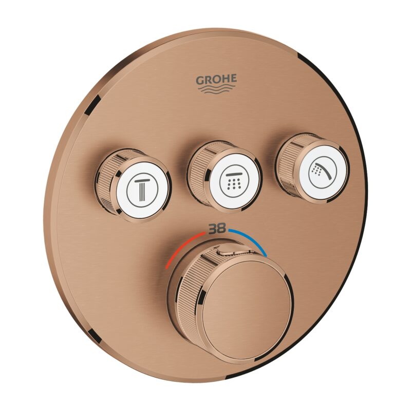 Grohe SmartControl Concealed Thermostat Trim 3 Valves Brushed Warm Sunset Grohe SmartControl Concealed Thermostat Trim 3 Valves Brushed Warm Sunset
