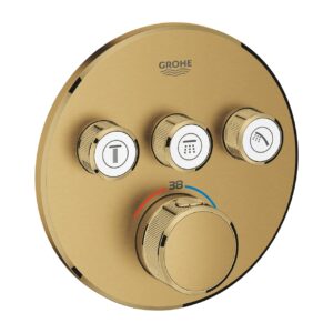 Grohe SmartControl Concealed Thermostat Trim 3 Valves Brushed Cool Sunrise