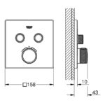 Grohe Smartcontrol Thermostat Trim with 2 Valves 29124 Supersteel