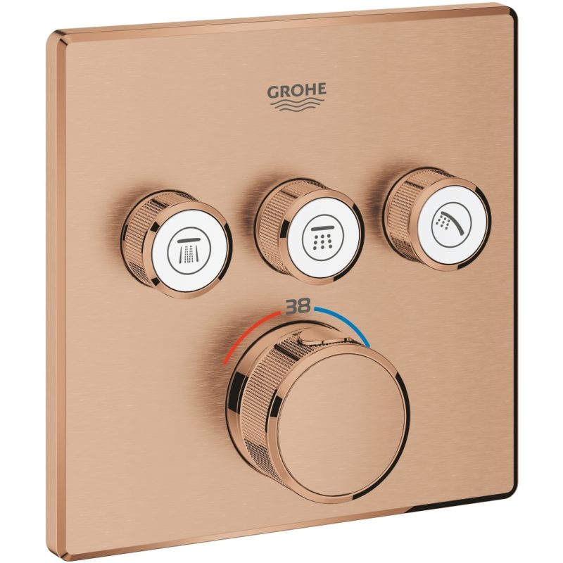 Grohe Smartcontrol Thermostat Trim with 3 Valves 29126 Brushed Sunset