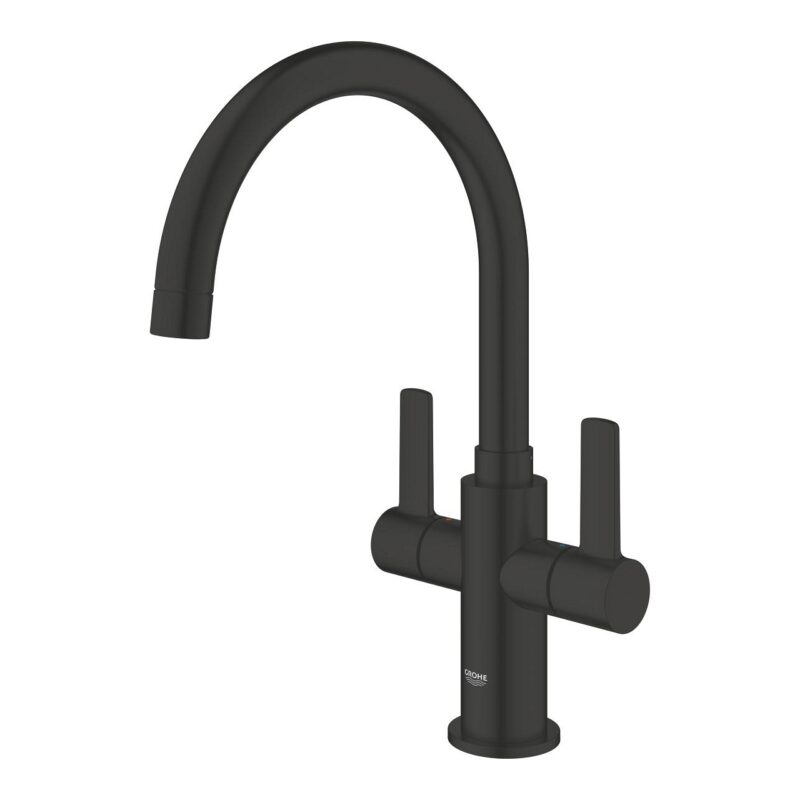 Grohe Eurosmart 2 Handle Kitchen Sink Mixer Tap Black