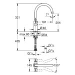 Grohe Eurosmart 2 Handle Kitchen Sink Mixer Tap Black