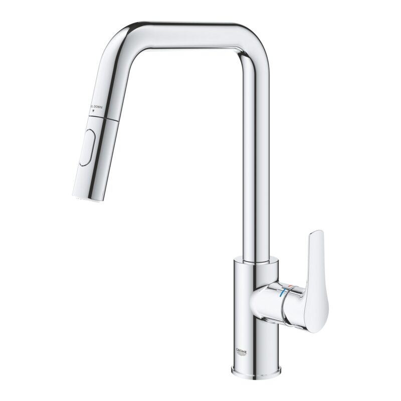 Grohe Eurosmart U-Spout Sink Mixer Tap with Dual Spray Pull Out