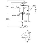 Grohe Eurosmart S-Size Low Pressure Basin Mixer Tap 32467