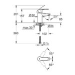 Grohe Eurostyle Cosmopolitan Mono Basin Mixer 1/2" Small 32468