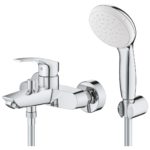 Grohe Eurosmart Wall Bath/Shower Mixer with Shower Set 33302