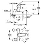 Grohe Eurosmart Single-Lever Bath/Shower Mixer 33303