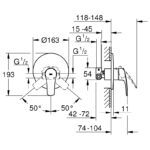 Grohe Eurosmart Shower Mixer Concealed Set 33556