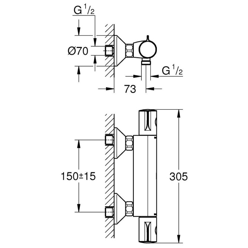 Grohe Grohtherm 800 Thermostatic Shower Mixer 134558