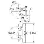 Grohe Grohtherm 800 Cosmopolitan Bath/Shower Mixer 34766