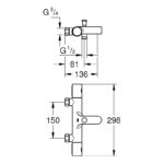 Grohe Grohtherm 800 Cosmopolitan Bath/Shower Mixer 34770