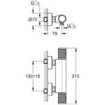 Grohe Grohtherm 1000 Performance Thermostatic Shower Mixer 34776