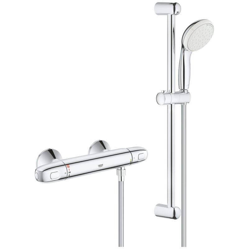 Grohe Grohtherm 1000 Thermostatic Shower Set, 600mm Rail 34825