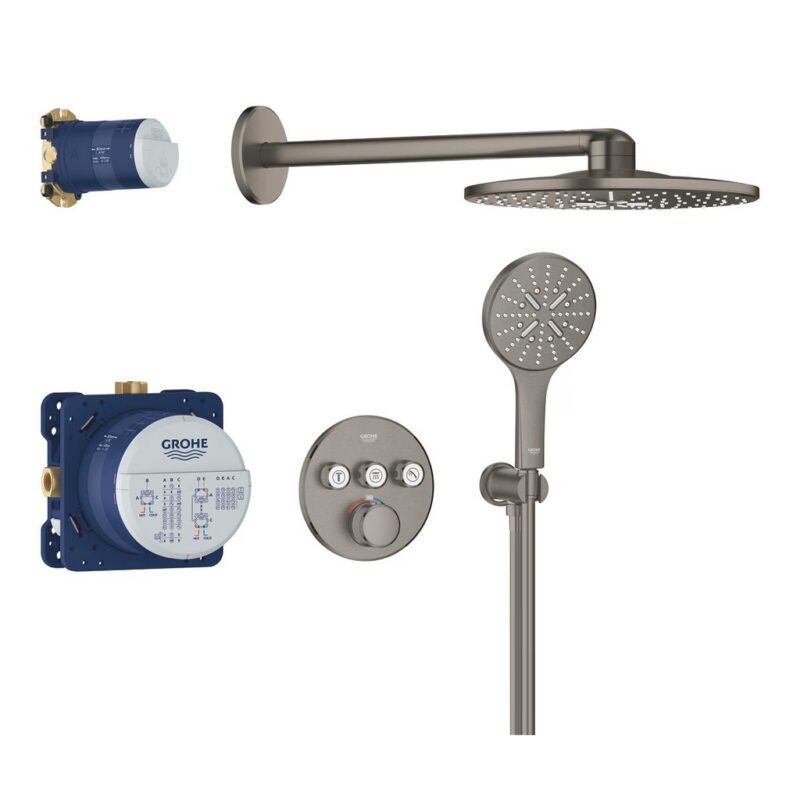 Grohe SmartControl Concealed Shower System with SmartActive 310 Brushed Graphite