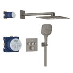 Grohe SmartControl Concealed Shower Set with SmartActive 310 Cube Brushed Graphite