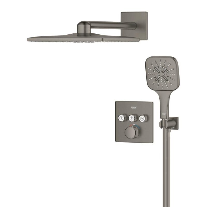Grohe SmartControl Concealed Shower Set with SmartActive 310 Cube Brushed Graphite