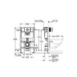 Grohe Rapid SL Frame 0.82m, Nova Cosmo Flush Plate & Front Wall Brackets