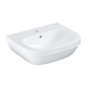 Grohe Euro Ceramic Wall Hung 55cm Washbasin 1 Tap Hole