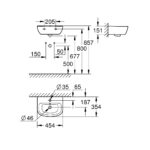 Grohe Bau Ceramic Wall Hung 45cm 1 Tap Hole Handrinse Basin