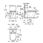 Grohe Euro Ceramic Rimless Close Coupled Toilet Pack with Soft Close Seat