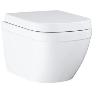 Grohe Euro Ceramic Rimless Wall Hung Toilet with Soft Close Seat 39554