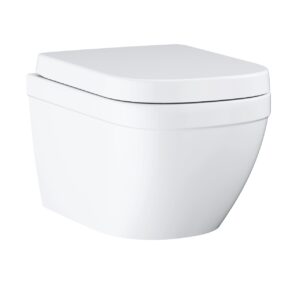 Grohe Euro Ceramic Rimless Wall Hung WC Pan & Soft Close Toilet Seat Set