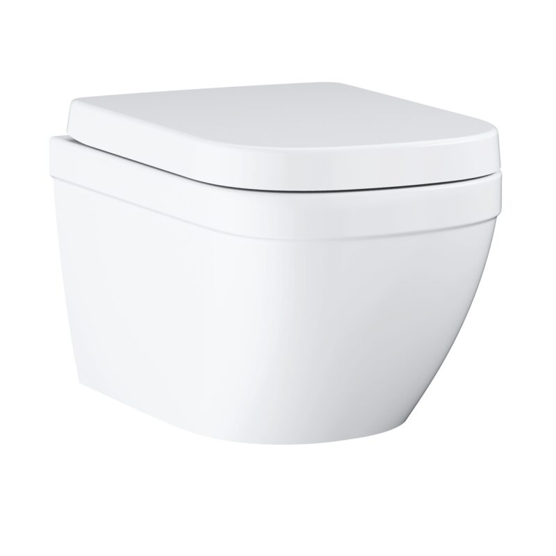 Grohe Euro Ceramic Rimless Wall Hung WC Pan & Soft Close Toilet Seat Set Grohe Euro Ceramic Rimless Wall Hung WC Pan & Soft Close Toilet Seat Set