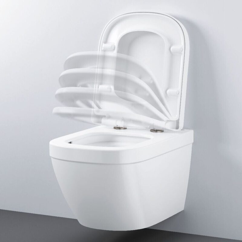 Grohe Euro Ceramic Rimless Wall Hung WC Pan & Soft Close Toilet Seat Set