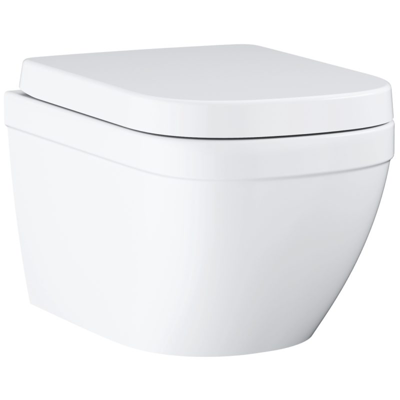 Grohe Euro Ceramic Rimless Compact Wall Hung Toilet with Soft Close Seat