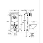 Grohe Rapid SL 3 In 1 WC Frame 1.13m with Black Skate Cosmo Flush Plate