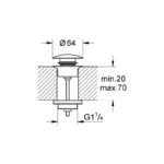 Grohe 1/4" Basin Waste Set with Push-Open Plug Brushed Sunrise
