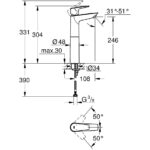 Grohe Bauedge XL-Size Basin Mixer Tap 23761