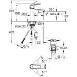 Grohe Eurosmart M-Size Basin Mixer Tap  with Pull Out 23976 Chrome