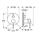 Grohe Essence Shower Mixer with 3-Way Diverter 24092 Warm Sunset