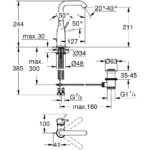 Grohe Essence L-Size Basin Mixer with Pop Up Waste Brushed Sunrise