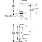 Grohe Bauedge Two-Handled Bath Filler Tap 25216 Chrome